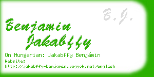 benjamin jakabffy business card