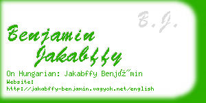 benjamin jakabffy business card